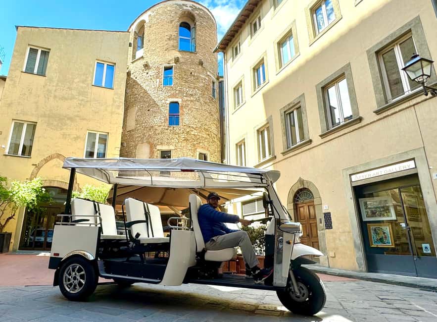 Florence: Electric Tuk-Tuk or Golf Cart City Tour - Uffizi, Accademia and the limits of a drive-by