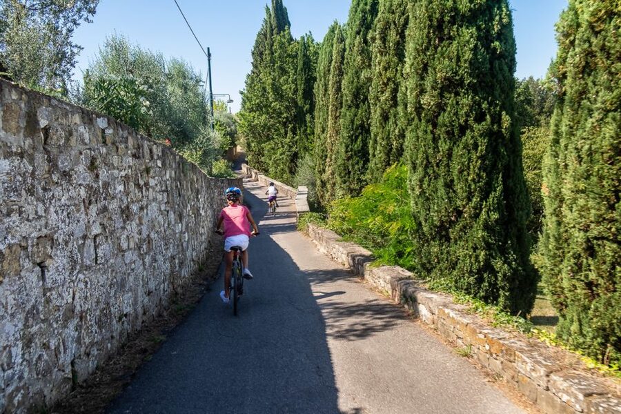 Florence: Tuscany Bike Tour with Wine & Olive Oil - Leaving the Oltrarno for the hills