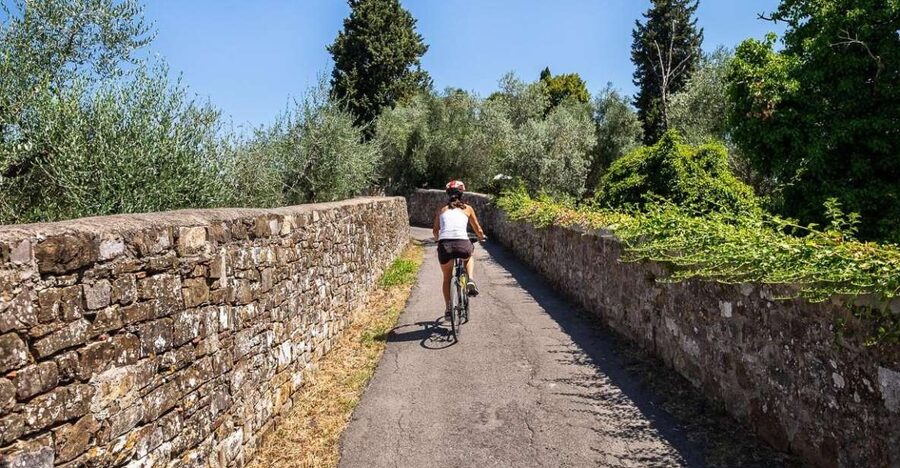 Florence: Tuscany Bike Tour with Wine & Olive Oil - The first climb and the Medici villa